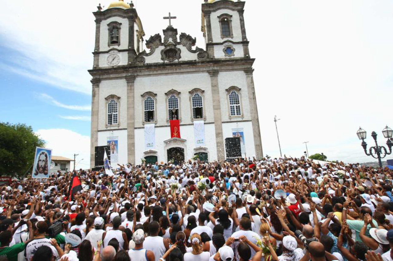 A famosa escadaria da Basílica Santuário do Senhor do Bonfim, em Salvador.