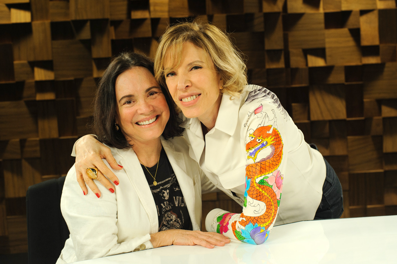 Marília com a atriz Regina Duarte. (Foto: Divulgação/GNT)