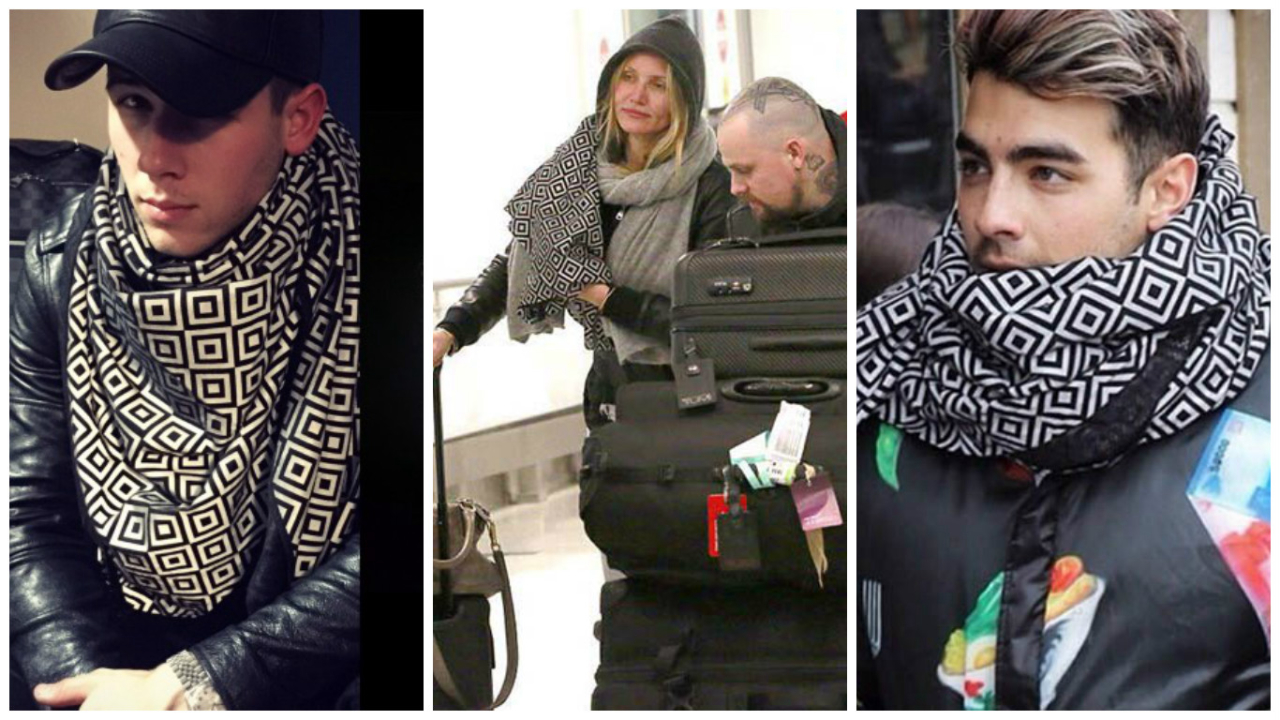 Os irmãos Nick e Joe Jonas e a atriz Cameron Diaz usando o ISHU. Fotos: Divulgação