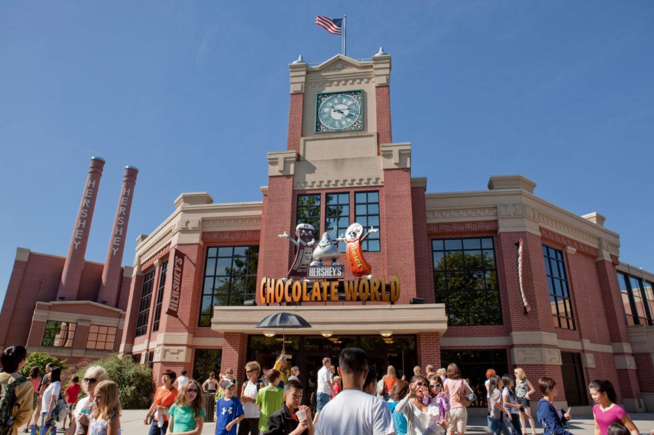 A cidade de Hershey tem até mesmo um parque de diversões temático de chocolate. Foto: divulgação.