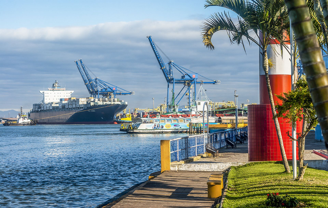 Vista do porto de Navegantes, em Santa Catarina. Foto: Marco Canto/Prefeitura.